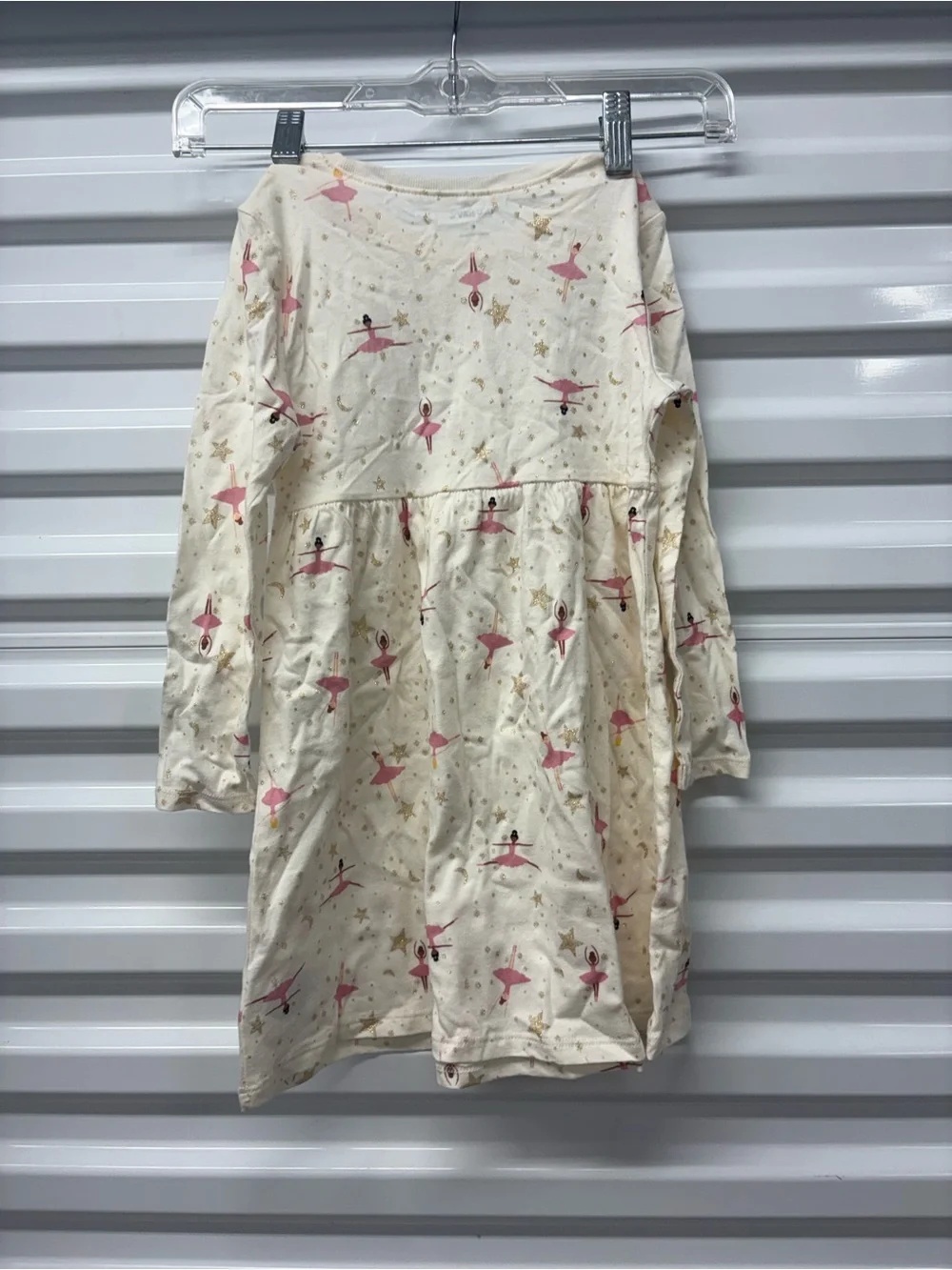 Old Navy Girls 4T Fit & Flare Long Sleeve Ivory Ballet Ballerina Dress